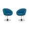 Manhattan Comfort Hopper Swivel Adjustable Height Chair in Blue and Polished Chrome, PK2 2-AC036-BL - alternate 1